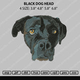 Black Dog Head Embroidery