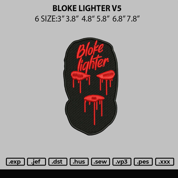 Block Lighter V5 Embroidery File 6 sizes