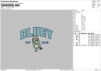 Dog Blue V5 Embroidery File 6 sizes