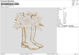 Boots Flower Embroidery File 6 sizes