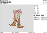 Bootsbow Embroidery File 6 sizes