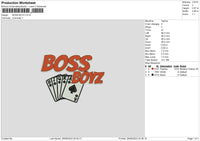 Boss B Embroidery File 6 sizes