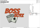 Boss B Embroidery File 6 sizes