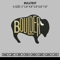 Bulltex Embroidery File 6 sizes