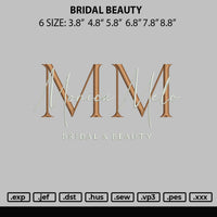 Bridal Beauty Embroidery File 6 sizes