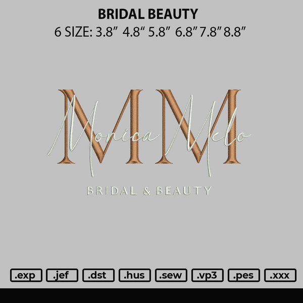 Bridal Beauty Embroidery File 6 sizes