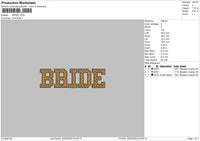 Bride Embroidery file 6 sizes