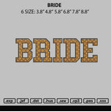 Bride Embroidery file 6 sizes