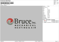 Bruce Text Embroidery File 6 sizes