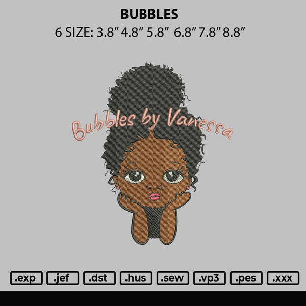 Bubbles Embroidery File 6 sizes