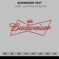 BUDWEISER TEXT Embroidery