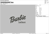 Barbie Leilani Embroidery File 6 sizes