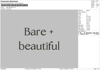 Bare Text Embroidery File 6 sizes