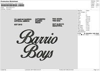 Barrio B Embroidery File 6 sizes