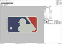 Baseball Rectangle V2 Embroidery File 6 sizes