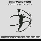 Basketball Silhouette Embroidery File 6 sizes