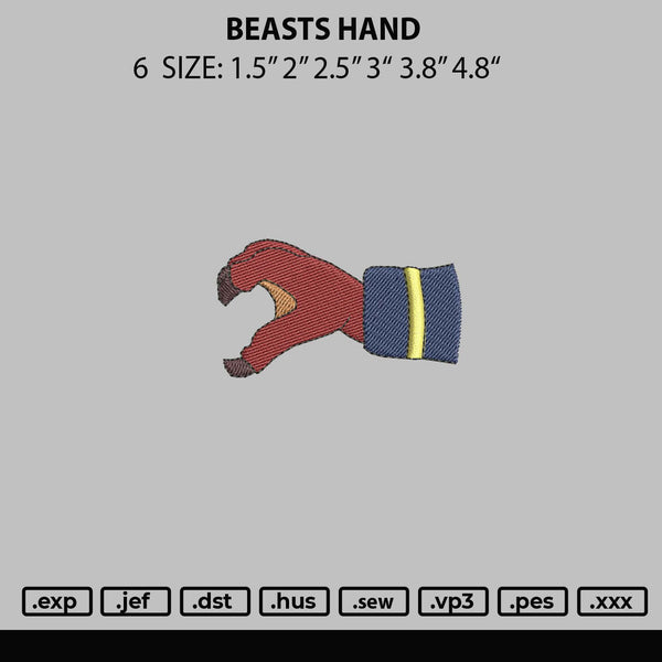 Beasts Hand Embroidery File 6 sizes