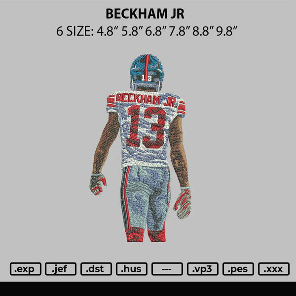 Beckham Jr Embroidery File 6 sizes