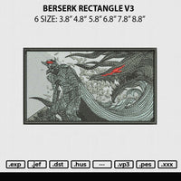 Berserk Rectangle V3 Embroidery File 6 Sizes