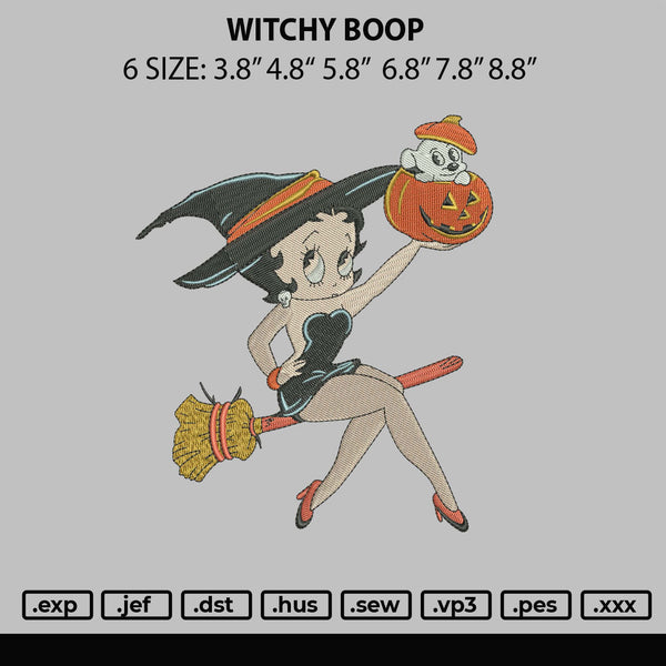 Witchy Boop Embroidery File 6 sizes