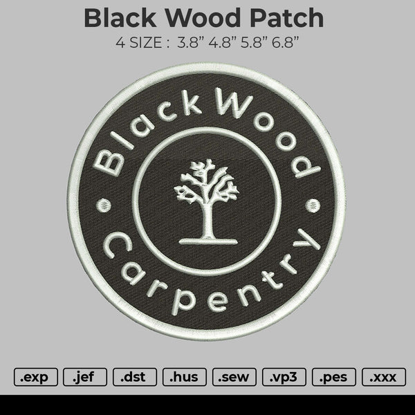 Black Wood Patch Embroidery