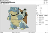 Blastoise Poke Embroidery File 6 sizes