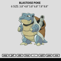 Blastoise Poke Embroidery File 6 sizes