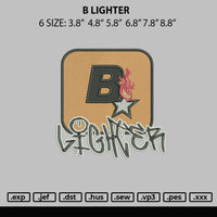 B Lighter Embroidery File 6 sizes