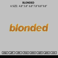 Blonded Text Embroidery File 6 sizes