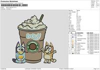 Bluey Capucino Embroidery File 6 sizes