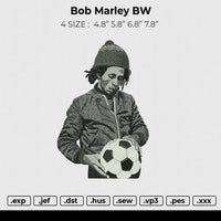 Bob marley BW Embroidery