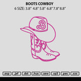 Boots Cowboy Embroidery File 6 sizes