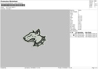 Bull Terrier Head EMbroidery File 6 sizes