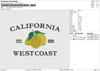 CALIFORNIA WEST COAST Embroidery