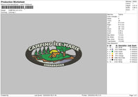 Camping Oval Embroidery File 6 sizes