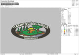 Camping Oval Embroidery File 6 sizes