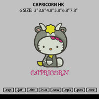 Capricorn Hk Embroidery File 6 sizes