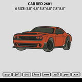 Car Red 2601 Embroidery File 6 sizes