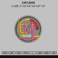 Car Lease Embroidery File 6 sizes