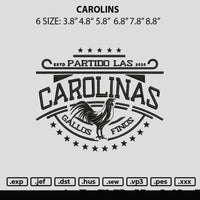 Carolinas Embroidery File 6 sizes