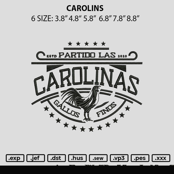 Carolinas Embroidery File 6 sizes