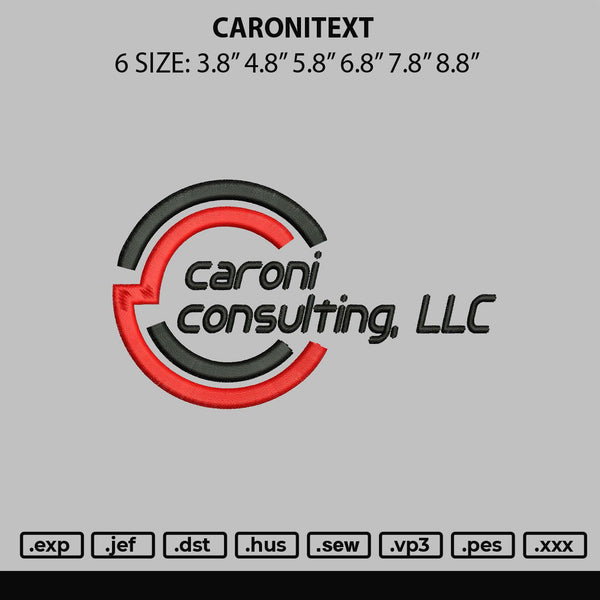 Caronitext Embroidery File 6 sizes