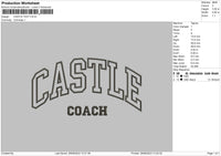 Castle Text Embroidery File 6 sizes