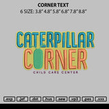 Corner Text Embroidery File 6 sizes