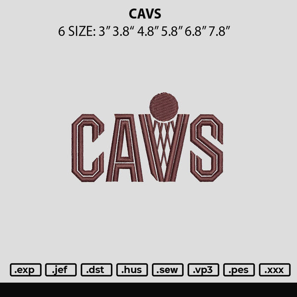 Cavs Embroidery File 6 sizes