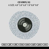 Cd Vinyl Embroidery File 6 sizes