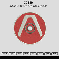 Cd Red Embroidery File 6 sizes