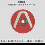 Cd Red Embroidery File 6 sizes