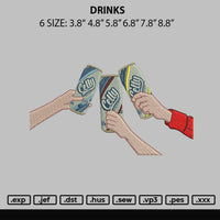 Drinks Embroidery File 6 sizes