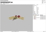 Lover Rose Embroidery File 6 sizes